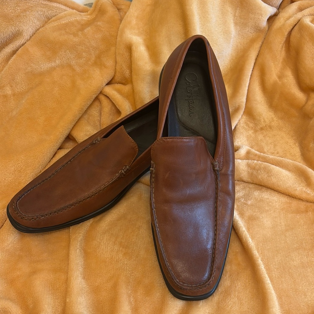 👞Cole Haan Men's Classic Loafers 12 Tan Leather Slip-ons Drivers